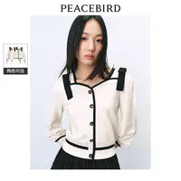 【赵老板专属】太平鸟女装春季新款方领套头衫A1EEE1227