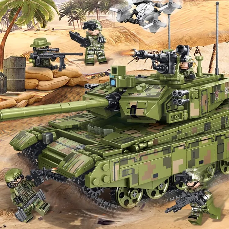 2025新款99A主战坦克积木军事益智拼装玩具6-14岁男孩生日礼物