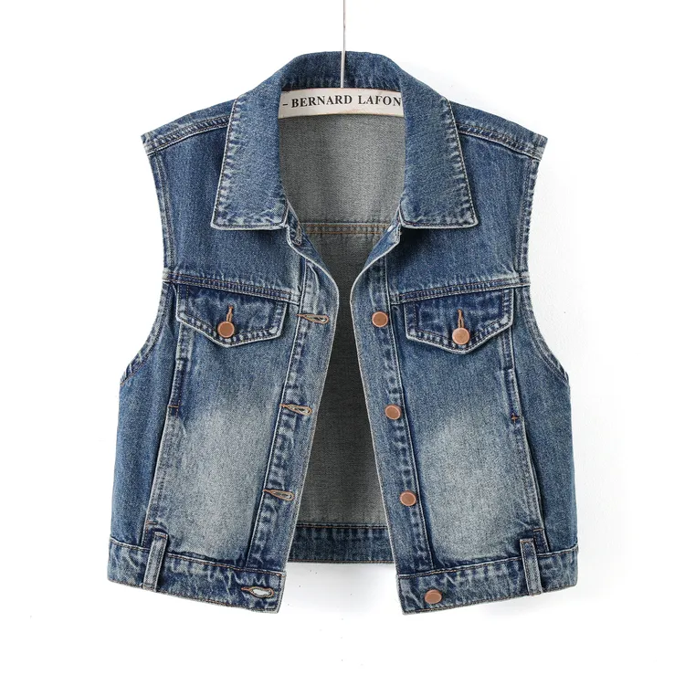 港风美式复古牛仔马夹女短款新款2025年秋季新款洋气时髦马甲上衣