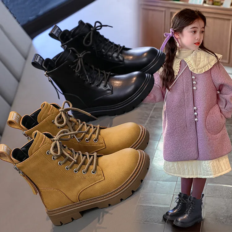 女童马丁靴2025秋冬新款加绒防水棉靴中大童短靴洋气公主儿童靴子