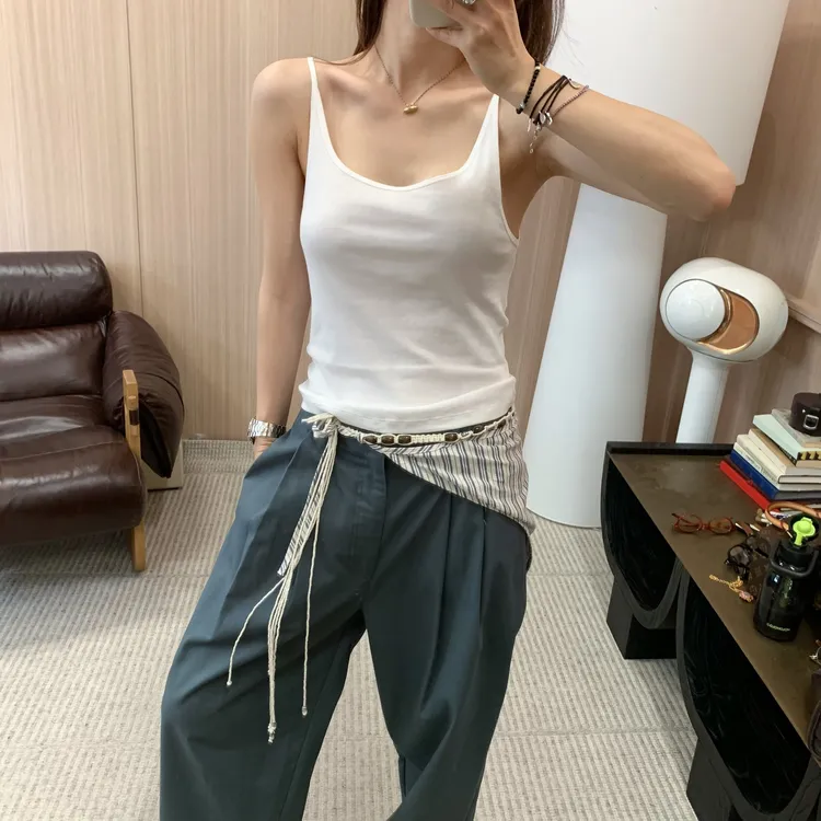 ByJunjun【心巴吊带】韩国定制面料吊带背心通勤百搭无袖