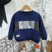 K217藏青色加绒卫衣/小童啵里