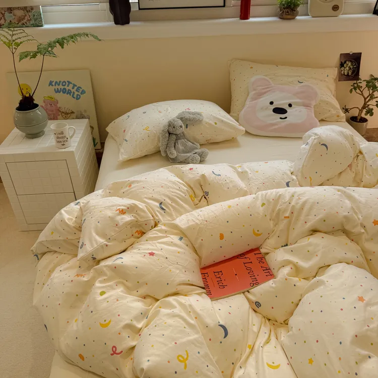 可可狗系列丨水洗棉三件套/四件套高品质小清新碎花单人宿舍