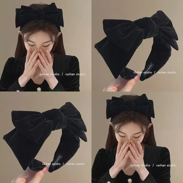 古堡公主！丝绒大蝴蝶结发箍！法式复古头箍显脸小洋气头箍2025