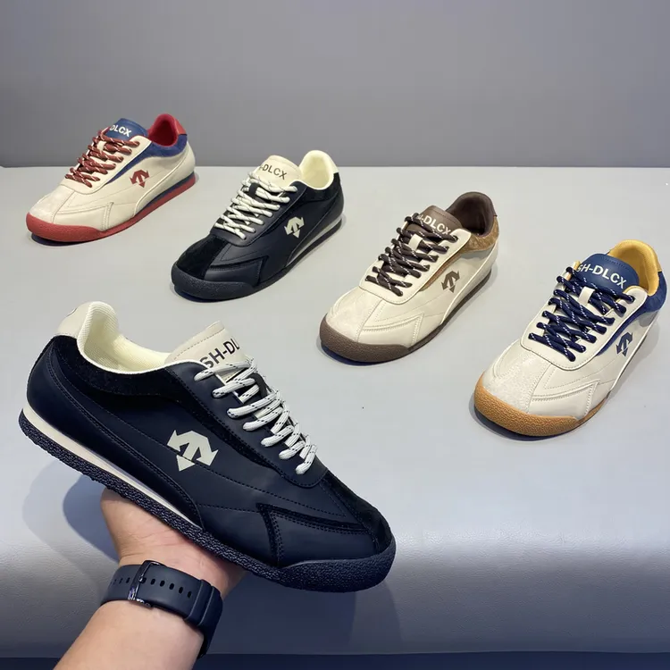 秋季新款低帮系带拼色防滑软底休闲鞋舒适轻奢潮流百搭时尚男鞋