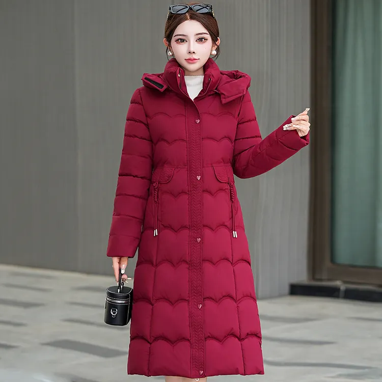 2025修身棉衣女冬季加厚保暖大肥加大棉袄中长款妈妈装外套6606