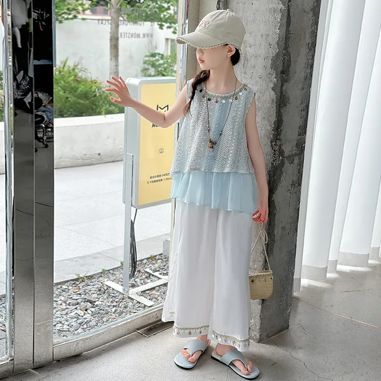 简约潮牌店铺儿童服装2025年新款衣服女童装夏装套装6-12岁高级感