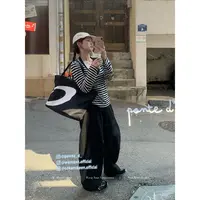 知葵微胖定制【时髦私裤】韩版百搭两色弯刀阔腿休闲裤12253XXK5141