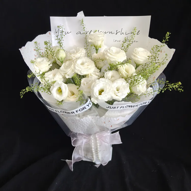 洋桔梗白玫瑰花束【全国同城配送小时达】