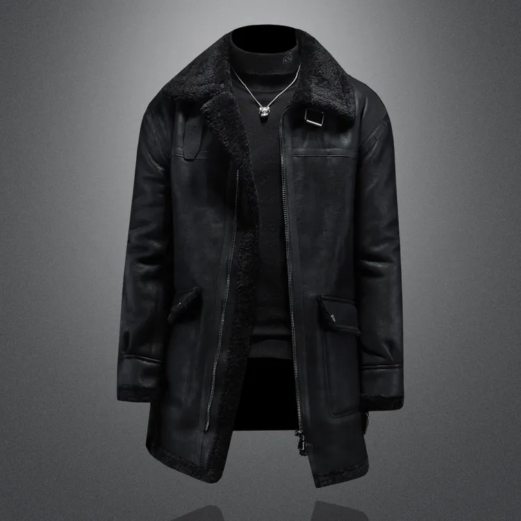 Vaesric Poseidon/瓦萨琪波塞冬皮毛一体棉衣男冬皮衣中长款外套