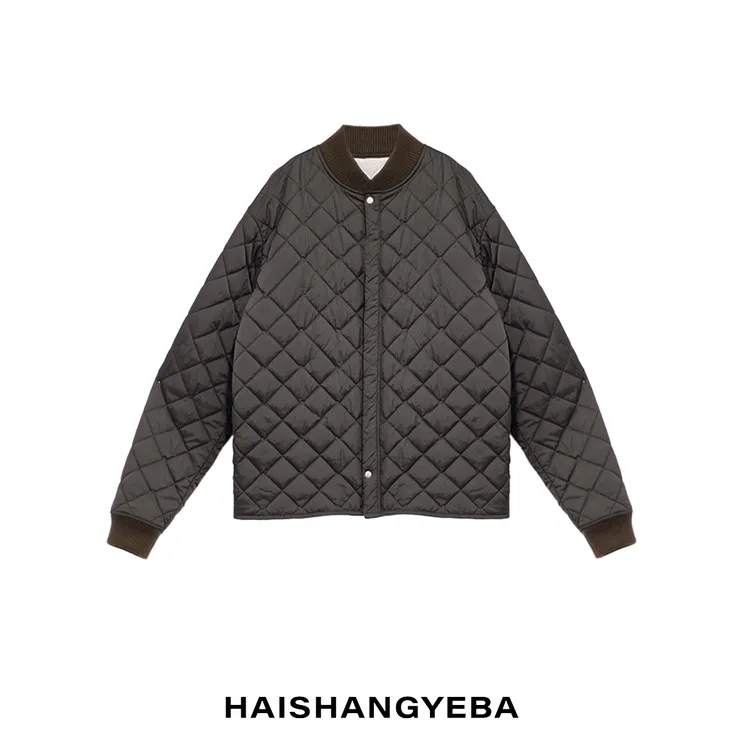 【海上叶爸】新款2025秋冬百搭男女同款宽松菱格厚款棉服