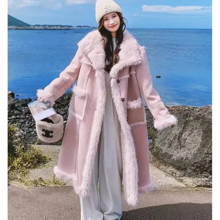 中长款毛呢外套毛呢秋冬长款女保暖宽松型