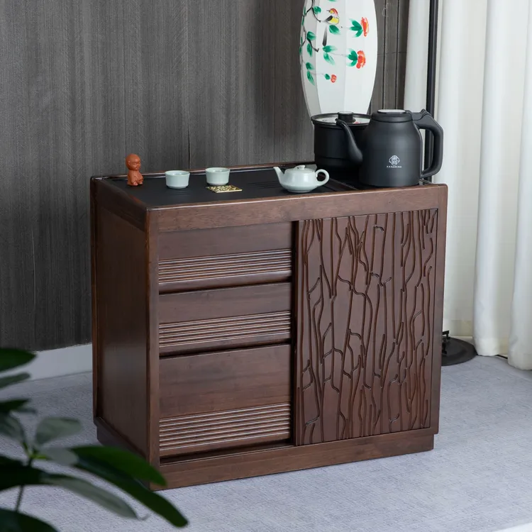 实木茶水柜简约新中式茶几烧水一体带轮可移动泡茶台多功能侧边柜