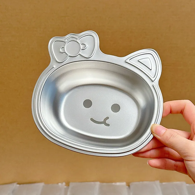 食品级304不锈钢碗宝宝辅食碗儿童吃饭专用碗水果酸奶碗Kitty猫碗