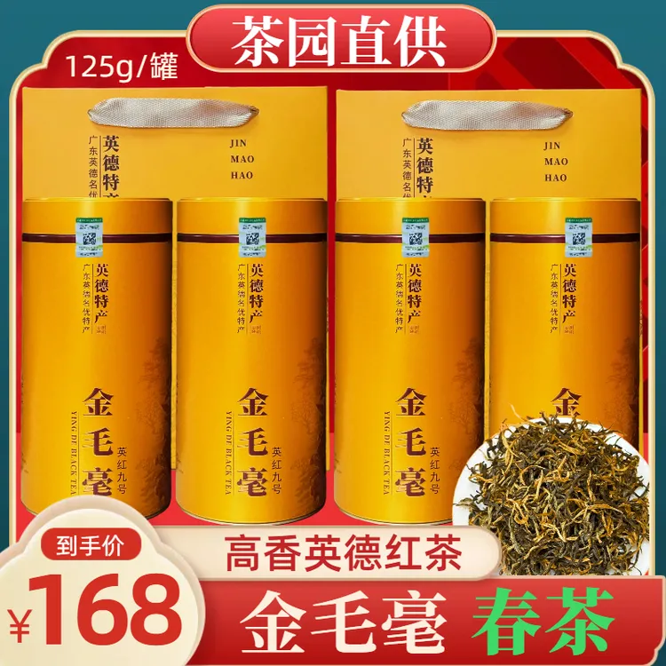 当季新茶 广东英德红茶【金毛毫春茶】高香红茶 拍一发四罐