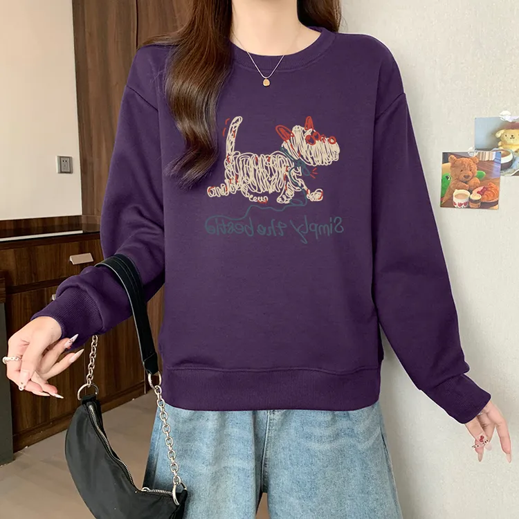 秋冬季小众设计感套头外穿卫衣女时尚休闲宽松加绒加厚洋气上衣潮