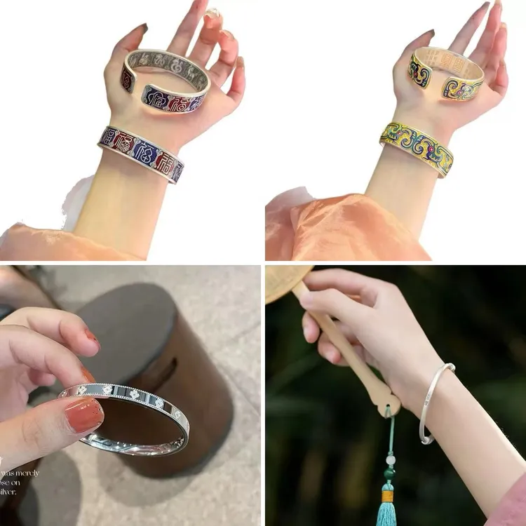 足银手镯 【对对碰】足银轻奢时尚手镯个人单