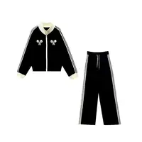 2025年春季新款休闲百搭休闲时尚黑色显瘦套装