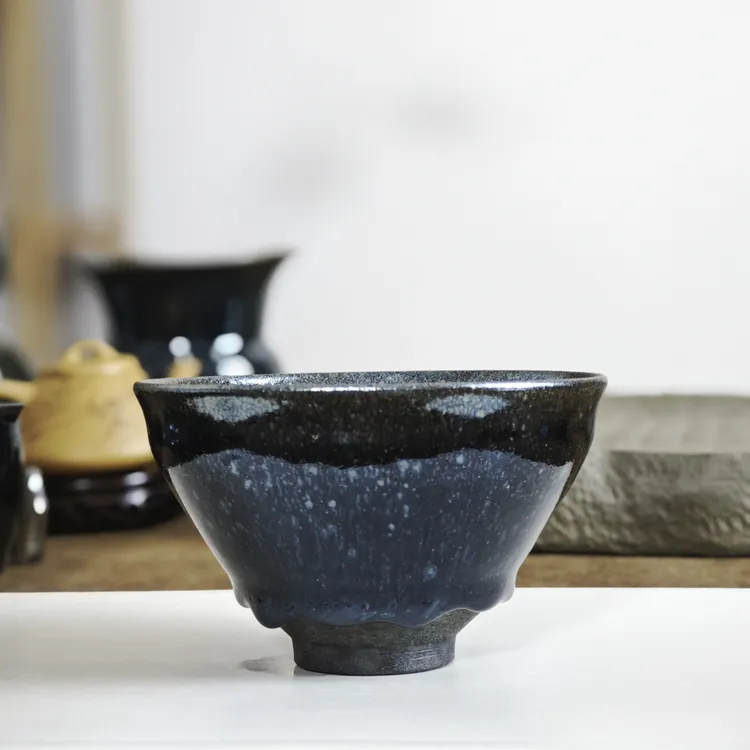 吴兴乾柴烧建盏主人杯纯手作陶瓷杯高端复古茶盏月色点茶器75269