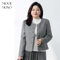 MOOI MONO"迷金夜宴"显瘦气质气质挂面拼接短款小香风外套W051H53