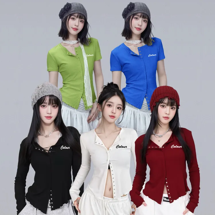 春夏季广场舞修身刺绣小开衫暗扣辣妹长袖短袖【正潮版袖子带暗扣】