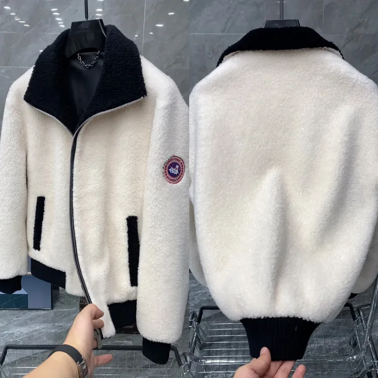 秋冬新款男士轻奢时尚潮流休闲高端羊毛100%夹克外套 25117