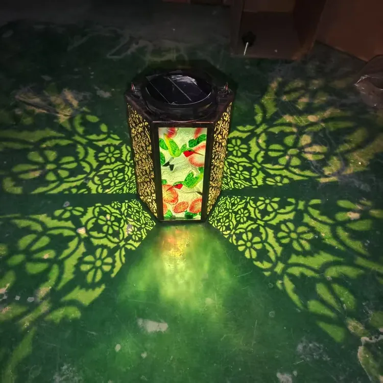 出口外单琉璃六角灯花园灯笼庭院金属灯饰小夜灯【多图可选】