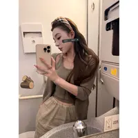【娇娇私服定制】新款轻奢简约针织开衫+背心两件套90601#