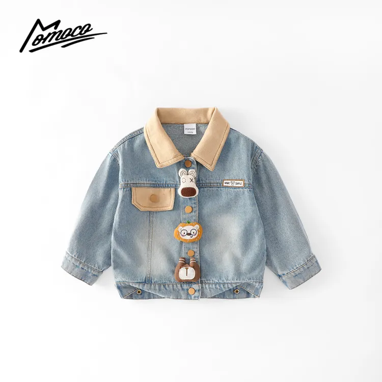 MOMOCO2025款春秋季新款男童公仔玩偶时尚牛仔外套77330134011