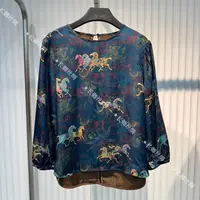 【长卿】马上行好运丨新中式真丝国风长袖上衣D620