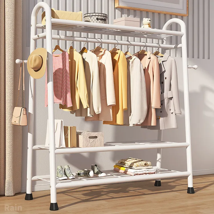 衣架落地立式晾衣架家用卧室挂衣架阳台结实晾衣杆宿舍晒衣服架子