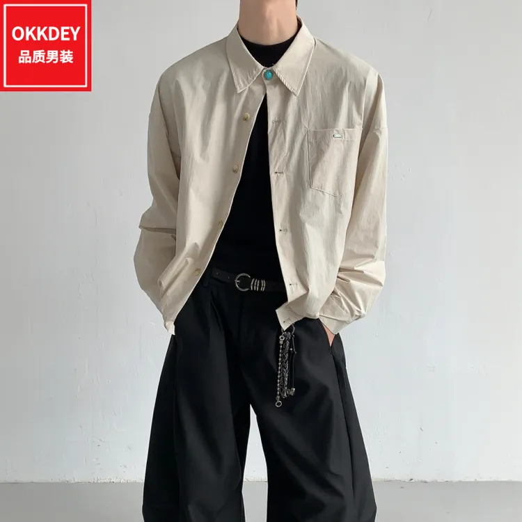 高端男装老钱风翻领夹克春秋新款男士轻奢高级感外套时尚长袖上衣