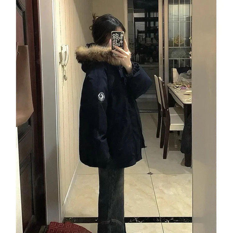 爆款工装棉服女2025冬季新款宽松加厚派克服棉衣情侣学生棉袄外套