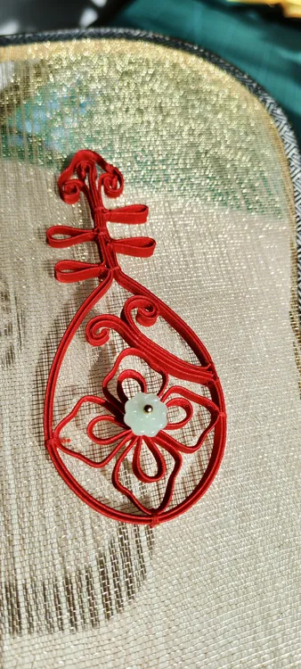 中国红琵琶扣压襟 中式服装标配