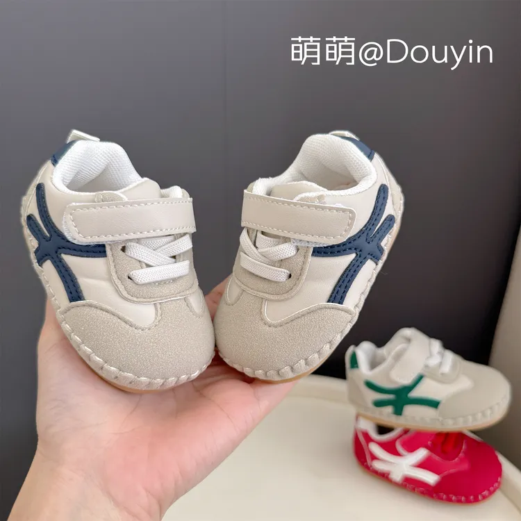 春秋0-1岁男女宝宝软胶底运动鞋3-6七八十个月婴幼儿防掉跟学步鞋