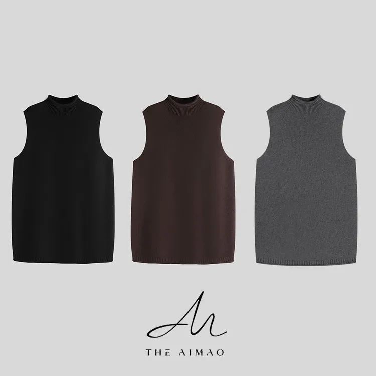 【THE AIMAO】“极简叠穿”26支全羊毛厚实有型百搭马甲裙XYX82991