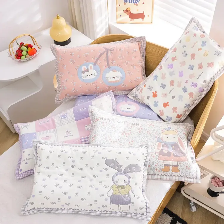 高密纯棉纱布卡通儿童枕套全包宝宝家用全棉加厚枕芯内胆套商品图