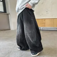 【刘刘妈】亲子装春秋款牛仔裤潮流时尚洋气大气宽松百搭直筒文艺