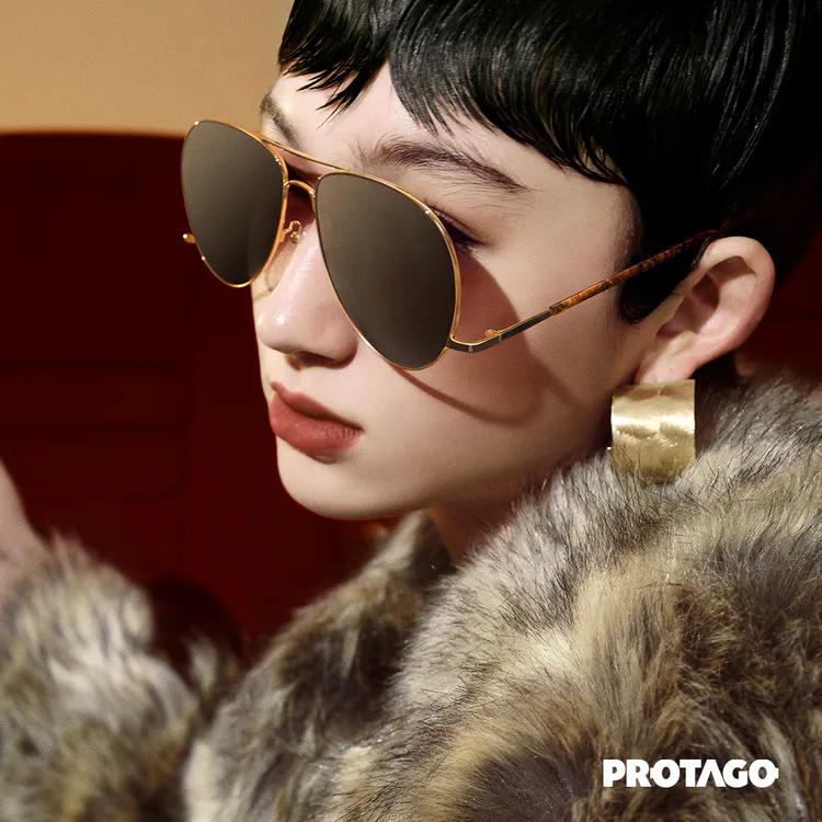 PROTAGO超轻进口钛下置镜腿飞行员镜面墨镜Madeira 12L商品图