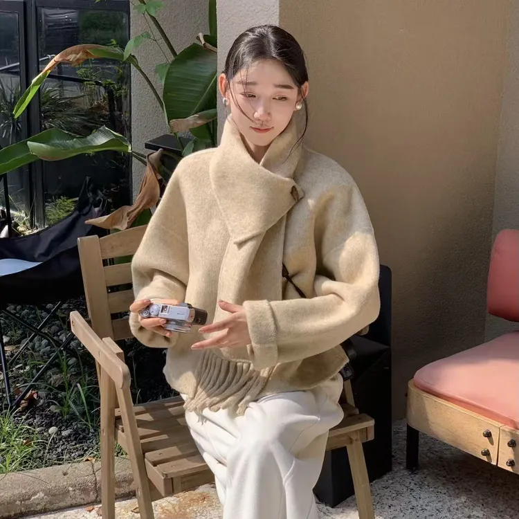 OUDOCKEE 鸥鸥【羊驼毛】爱丁堡 韩系高级设计感毛呢外套 DACE826T