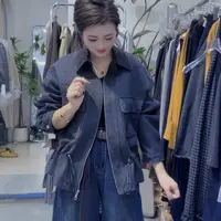 A丽～短款下摆抽绳加厚毛呢外套
