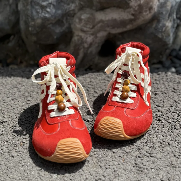 原创设计进口马皮轻奢时尚气质4CM德训鞋女鞋