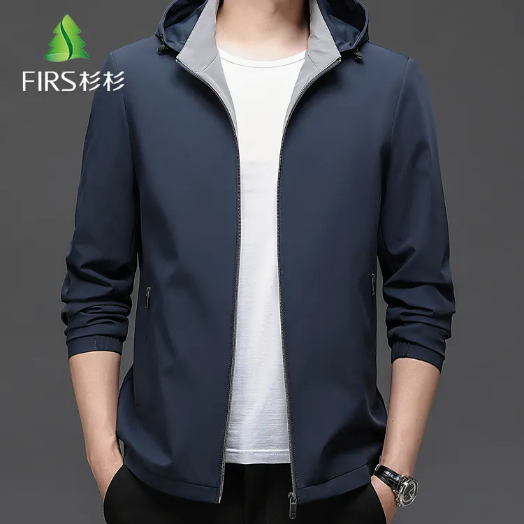 FIRS/杉杉春秋新款男式高档修身连帽夹克商务休闲时尚夹克外套