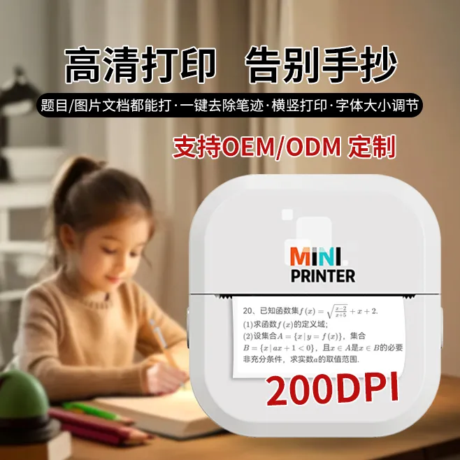 学生网红款高清便携蓝牙无墨热敏标签错题打印机