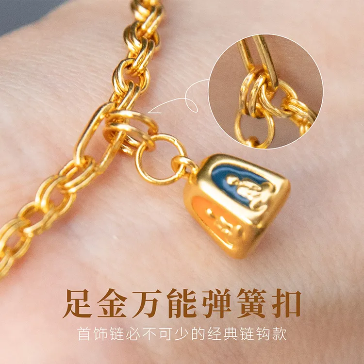 足金万能弹簧扣DIY圆环配件