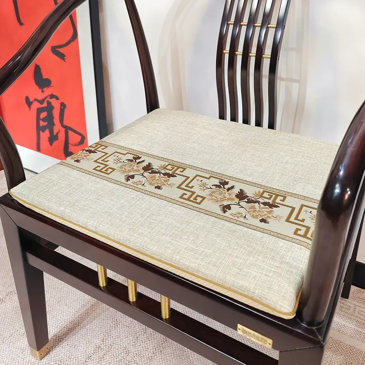 新中式防滑坐垫椅垫国风红木沙发椅子垫圈椅官帽椅坐垫尺寸可定制