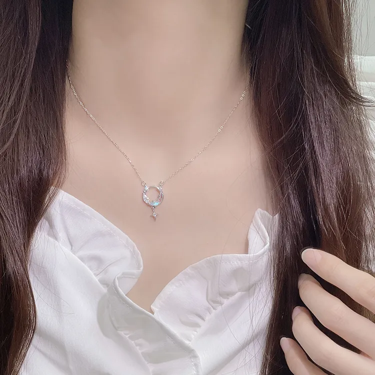 坠链均925银合成锆石 【湾星河】纪念日礼物送老婆送女友湾星河项链
