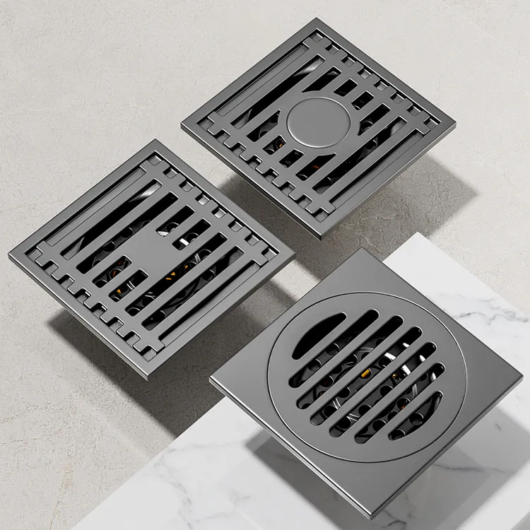 枪灰色地漏不锈钢卫生间淋浴房下水道长条浴室洗衣机全铜芯防臭器