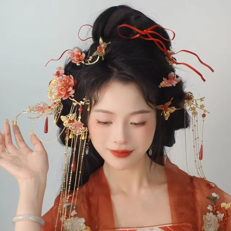 梦金陵梅花引原创设计琉璃流苏配饰汉服古风发饰发簪超仙发钗头饰