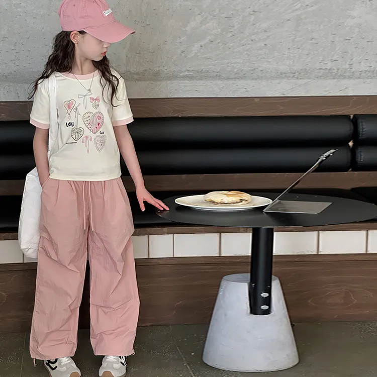 女童套装夏季时尚洋气儿童T恤薄款休闲裤两件套中大童小女孩衣服